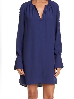 Joie Deep Navy Long-Sleeve V-Neck Tunic Dress